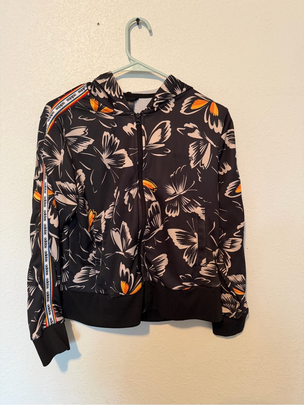 Adidas x Farm Rio Black Butterfly Full Zip Track Jacket Logo Collab Fun Sz M